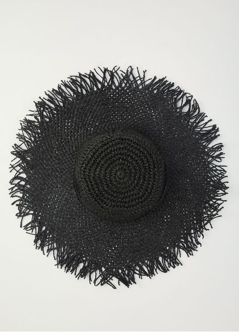Chapéu palha trama preto