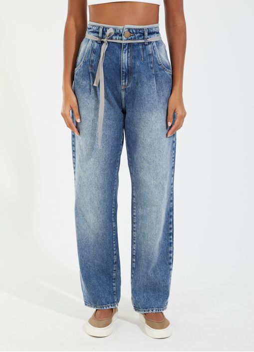 Calça jeans semi baggy colab camila coutinho jeans