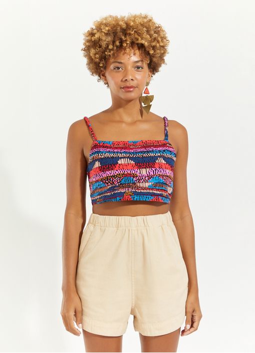 Top cropped estampado marrakesh