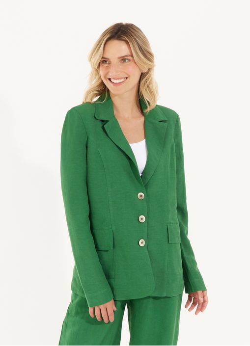 Blazer alfaiataria linho verde