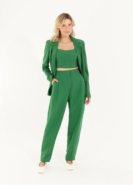 Blazer alfaiataria linho verde