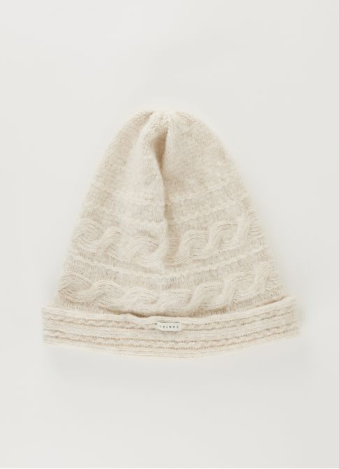 Gorro tricô areia