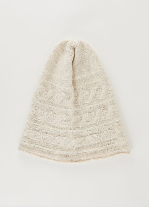 Gorro tricô areia