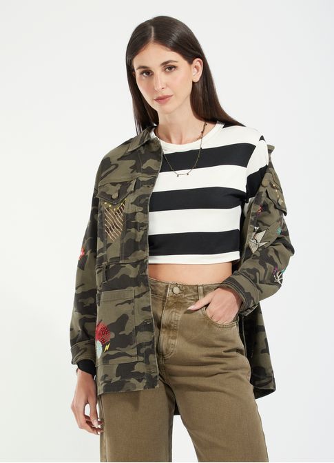 Blusa ml listras moletom preto