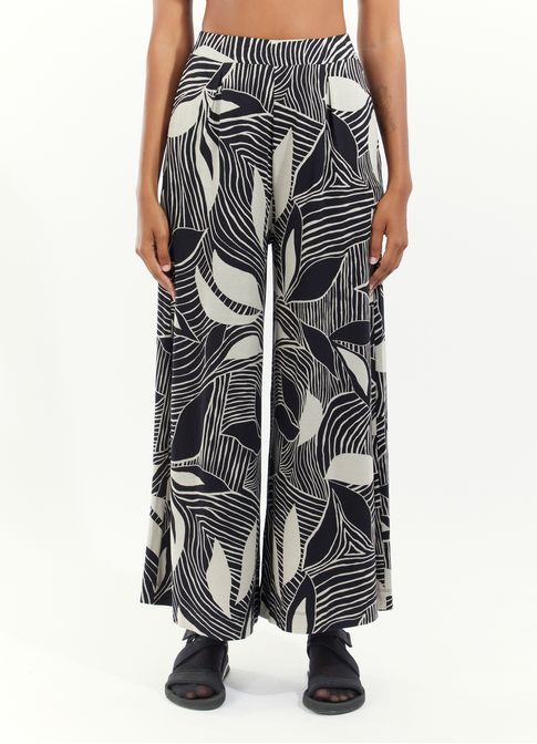 Calça pantalona corrosão amande