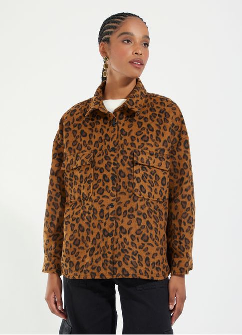 Casaco pelo jacquard oncinha