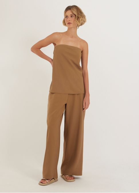Calça viscose cupro marrom