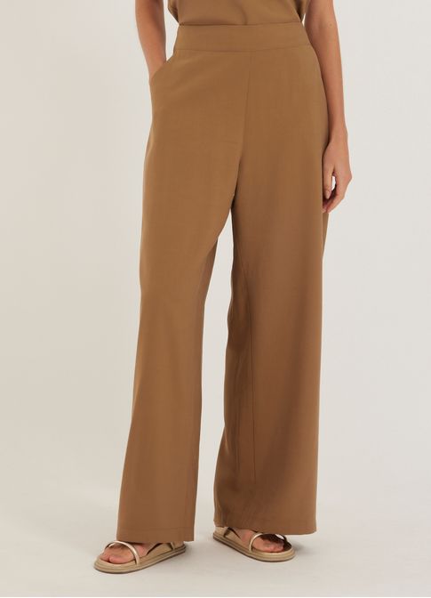 Calça viscose cupro marrom