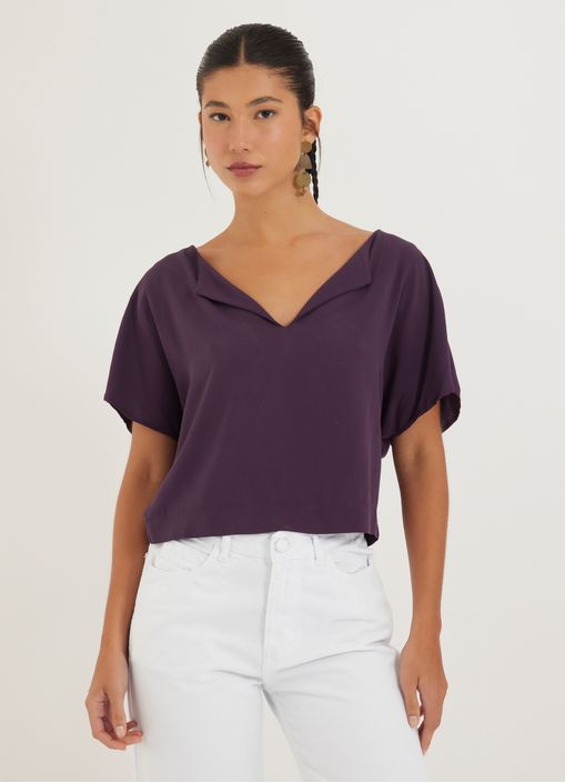 T-shirt viscose lisa roxo