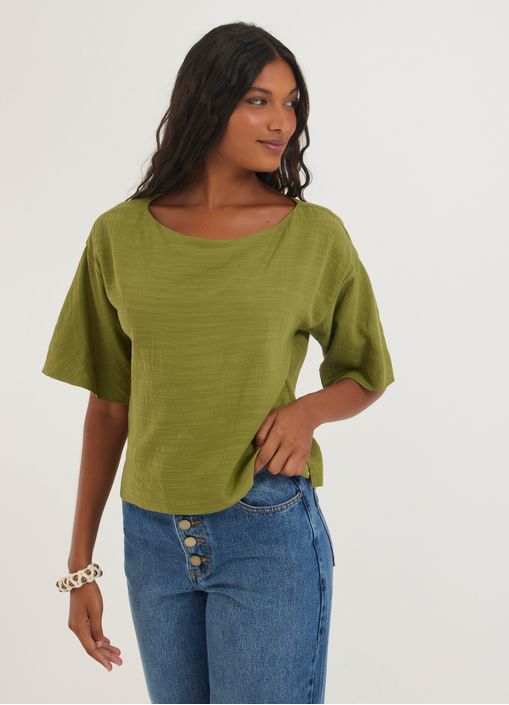 T-shirt viscose textura verde