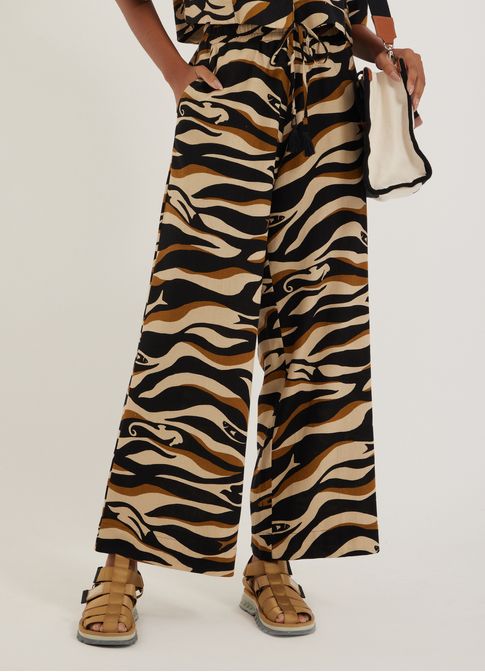 Calça estampada ondas