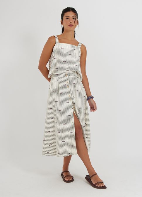 Blusa alça estampada maré