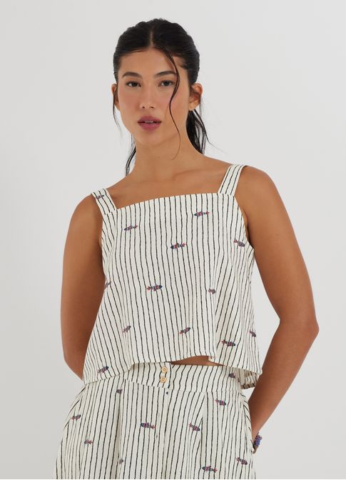 Blusa alça estampada maré