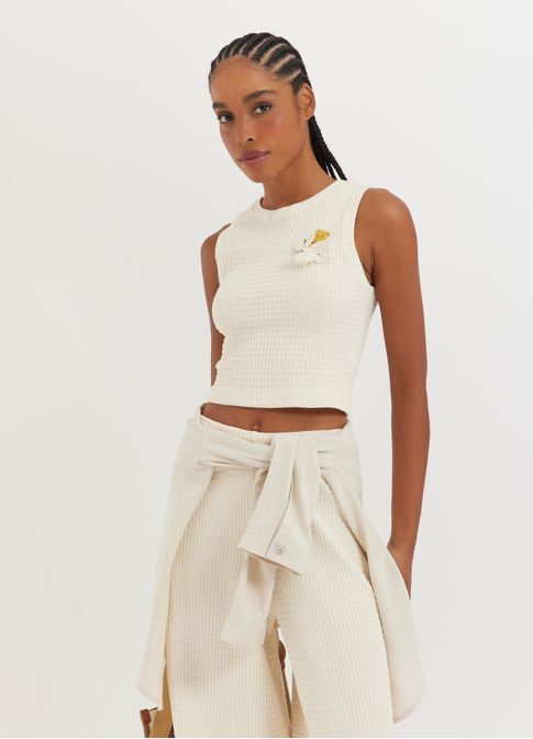 Blusa regata cropped textura
