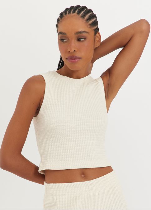 Blusa regata cropped textura