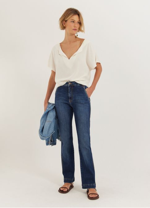 Calça jeans reta super comfort jeans
