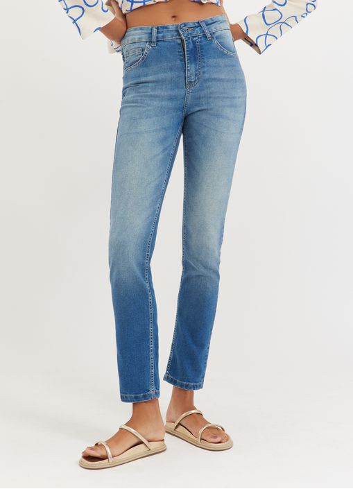 Calça jeans skinny básica 2 lavagens cinza