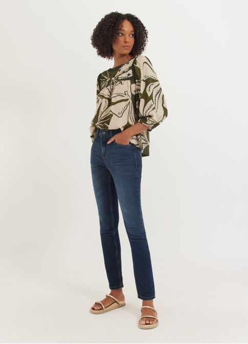 Calça jeans skinny básica 2 lavagens cinza