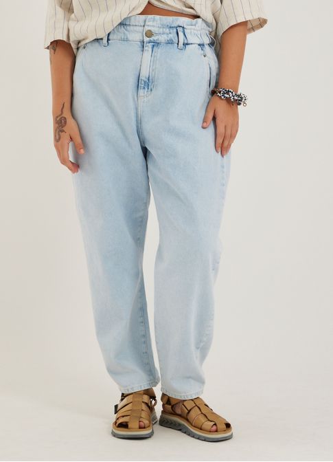 Calça jeans baggy elástico jeans