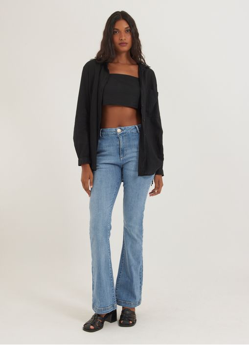 Calça jeans flare comfort jeans