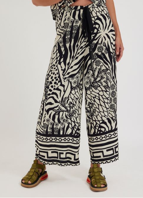 Calça estampada corais