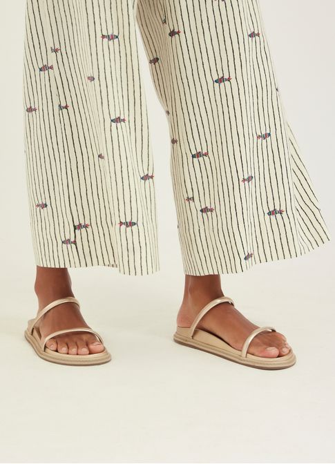 Sandália birken couro minimal multicolor
