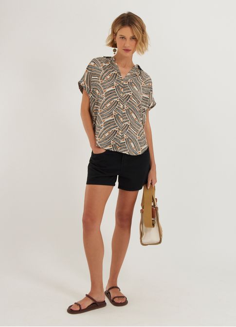 Short sarja basic color preto