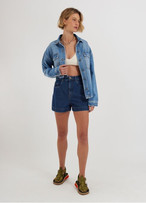 Short jeans correntes jeans