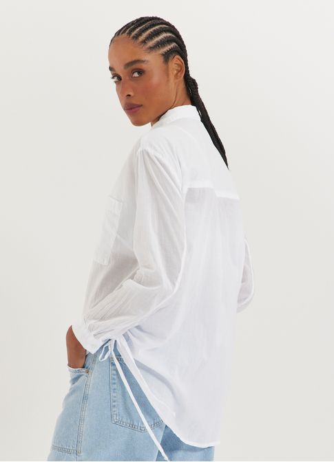 Camisa voil com top amarração branco