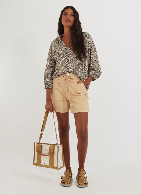Bermuda sarja clochard color areia