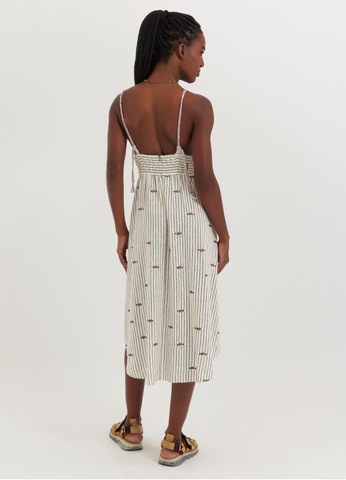 Vestido alça estampado maré