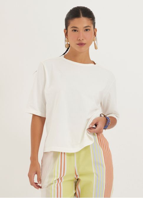 Blusa algodão box off white