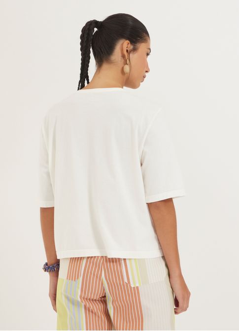 Blusa algodão box off white
