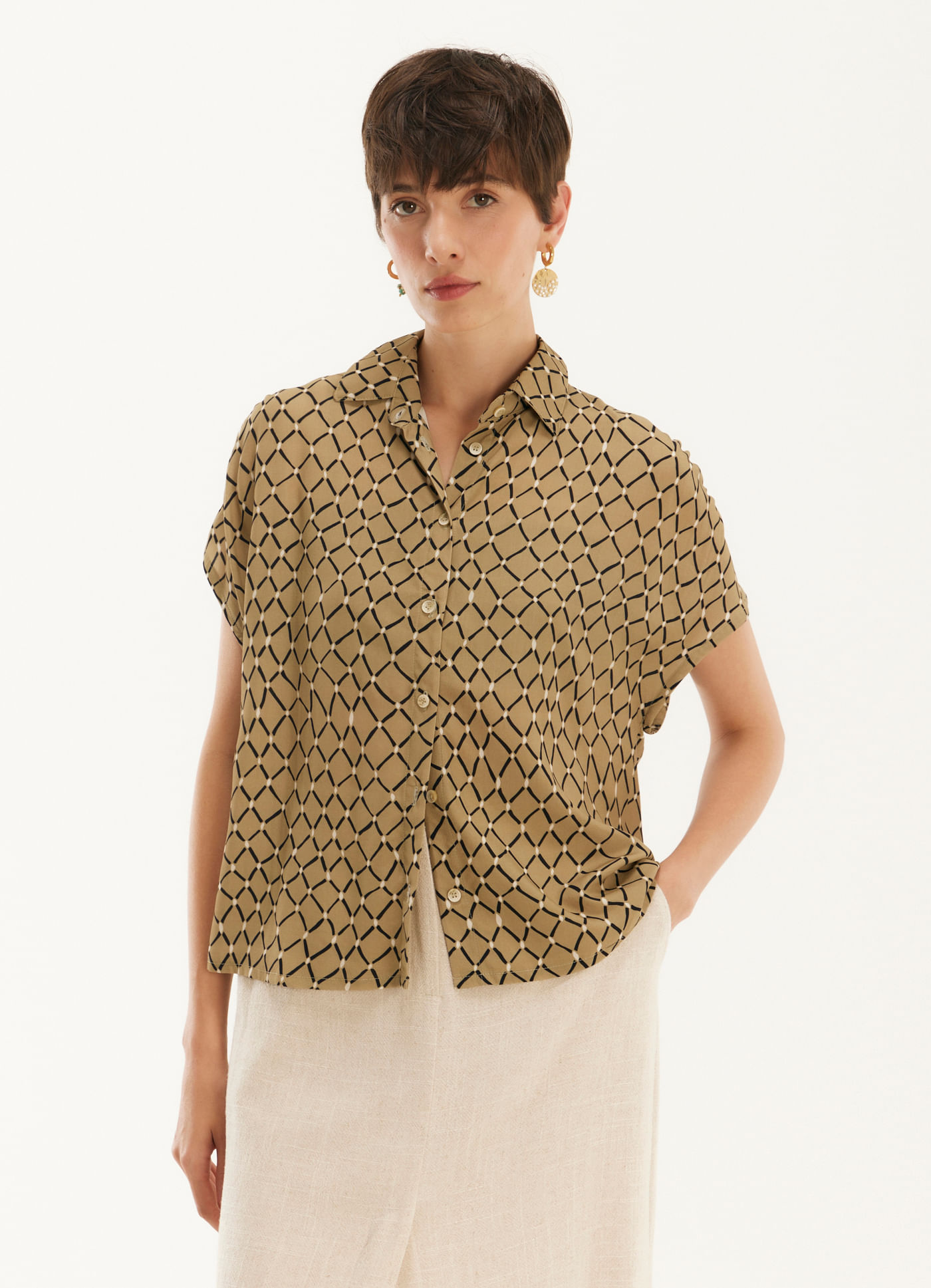 Camisa estampada rede