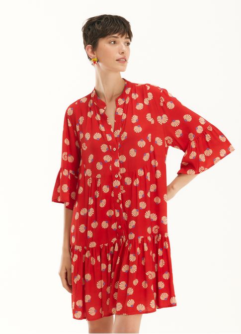 Vestido curto  estampado maré mansa