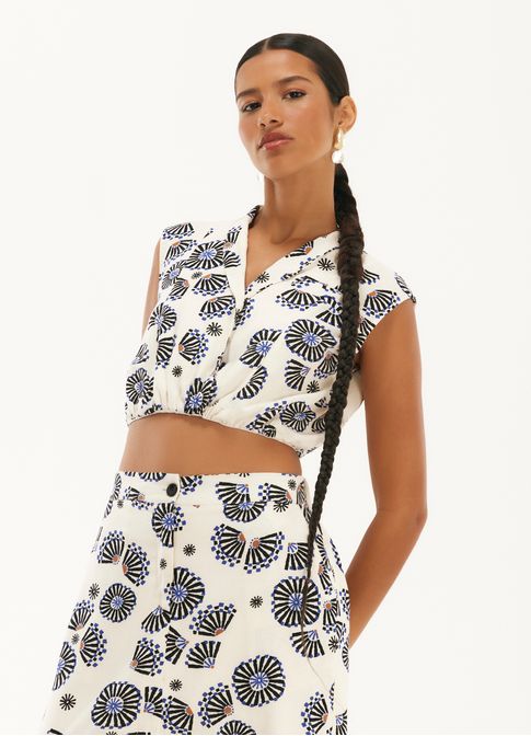 Blusa estampada leques