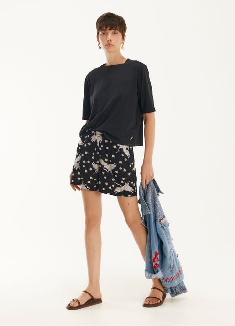 Blusa básica algodão box preto