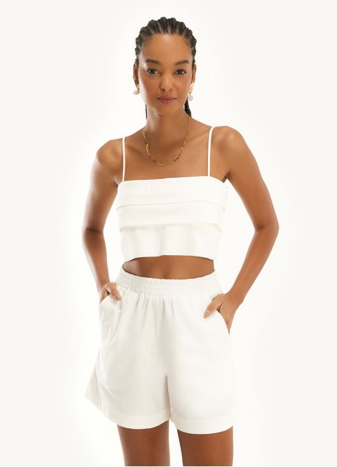 Top linho alfaiataria summer branco