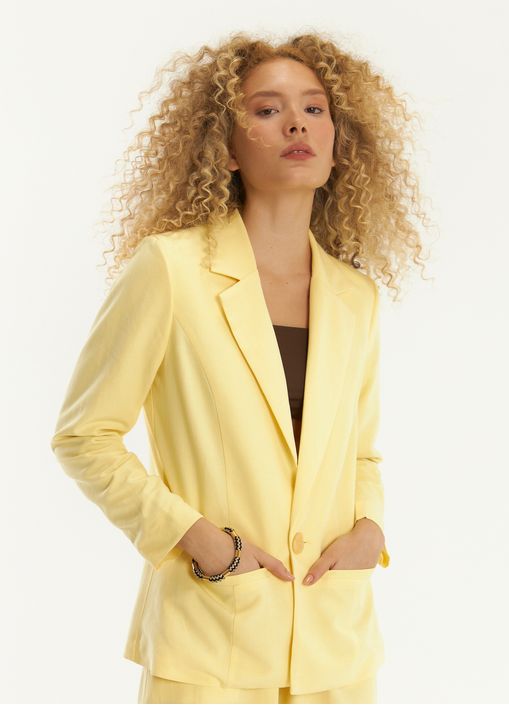 Blazer linho alfaiataria summer amarelo