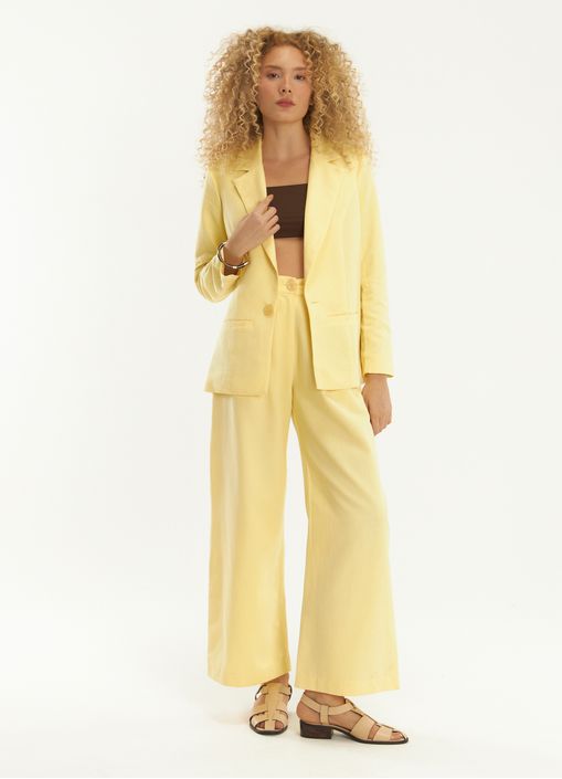 Blazer linho alfaiataria summer amarelo