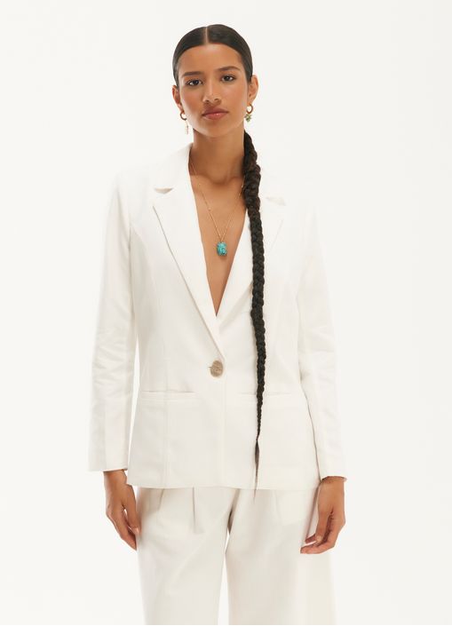 Blazer linho alfaiataria summer branco