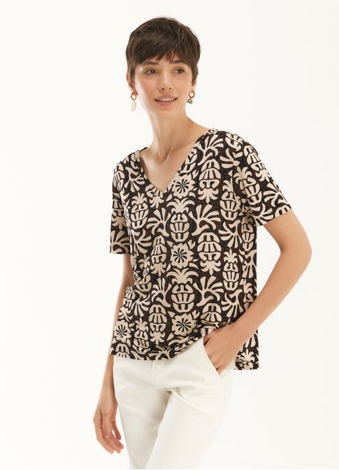 Blusa digital estampada abacaxis