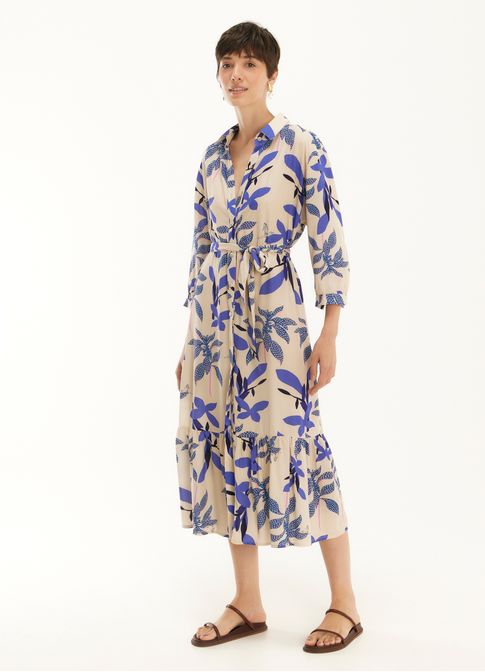 Vestido chemisier estampado surf
