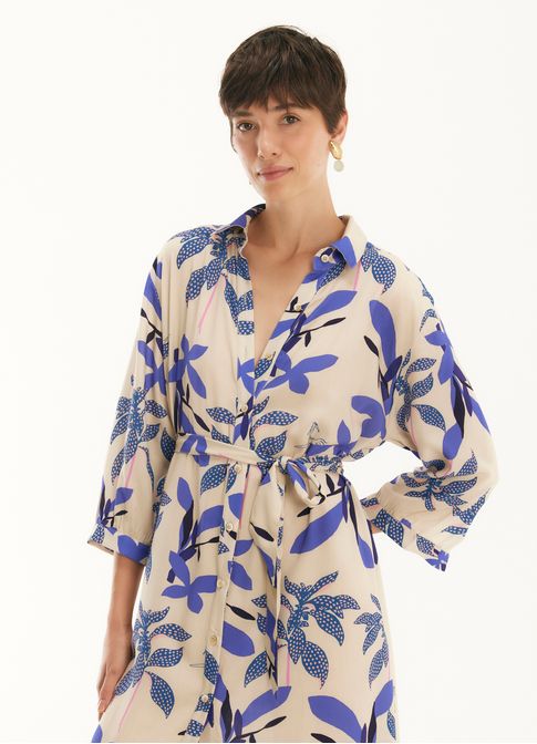 Vestido chemisier estampado surf