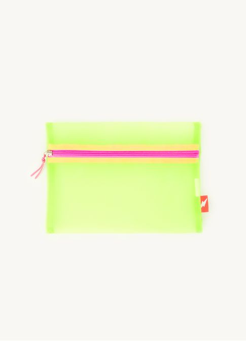 Necessaire nylon color block verde