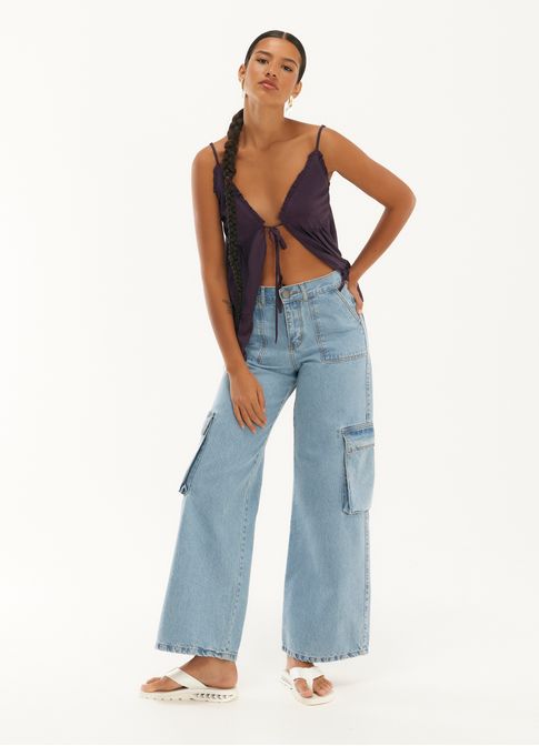 Calça jeans cargo jeans