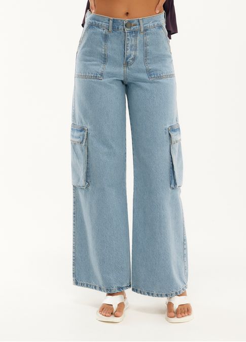 Calça jeans cargo jeans