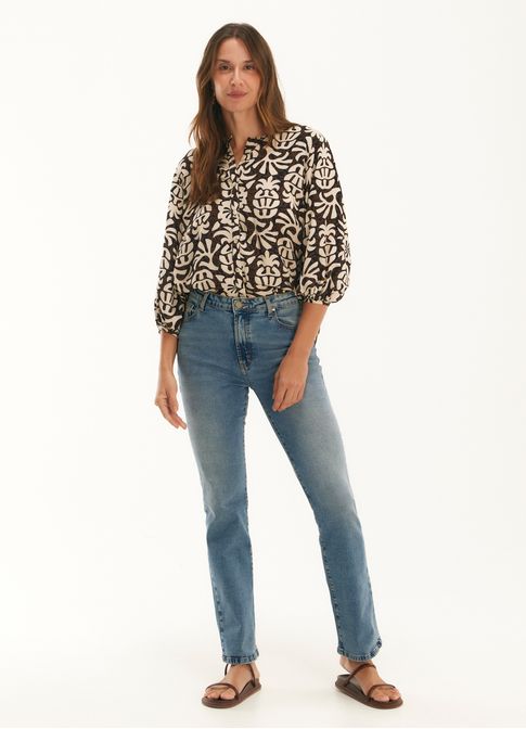 Calca jeans i reta fit comf cantao 1967 jeans