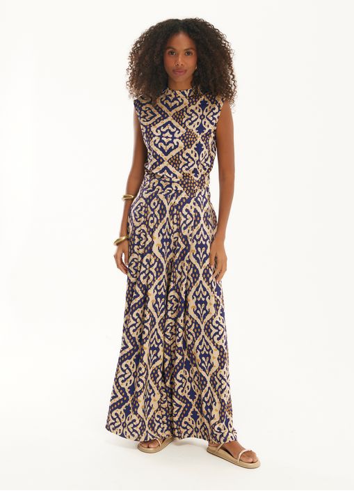 Blusa malha estampada malie