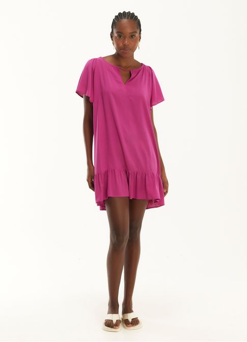 Vestido curto viscose pacífico rosa